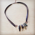 Picasso Jasper Stone Collar Necklace w/ Genuine Leather Cord 261f | Necklace | Wiccan Center