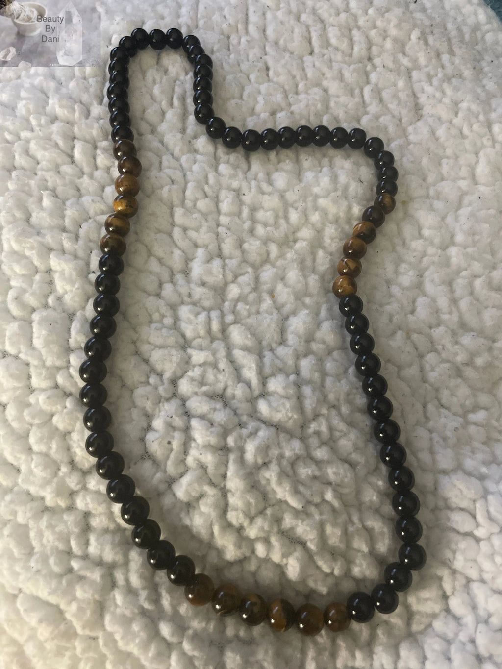 Onyx and Tiger's Eye Necklace