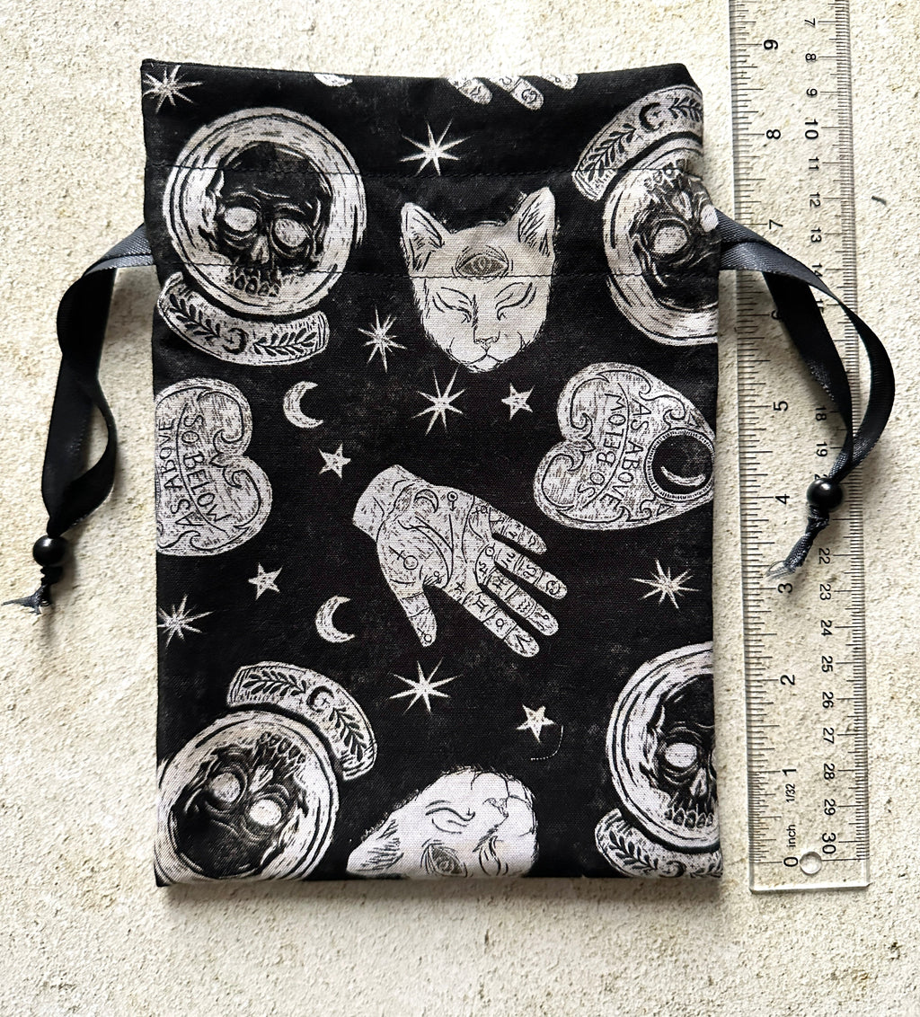Witchy Tarot Card Bag, Ouija Drawstring Bag
