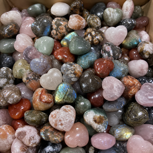 10 LB Mixed Crystal Mini Hearts – Polished Assortment (No Selection) | | Wiccan Center