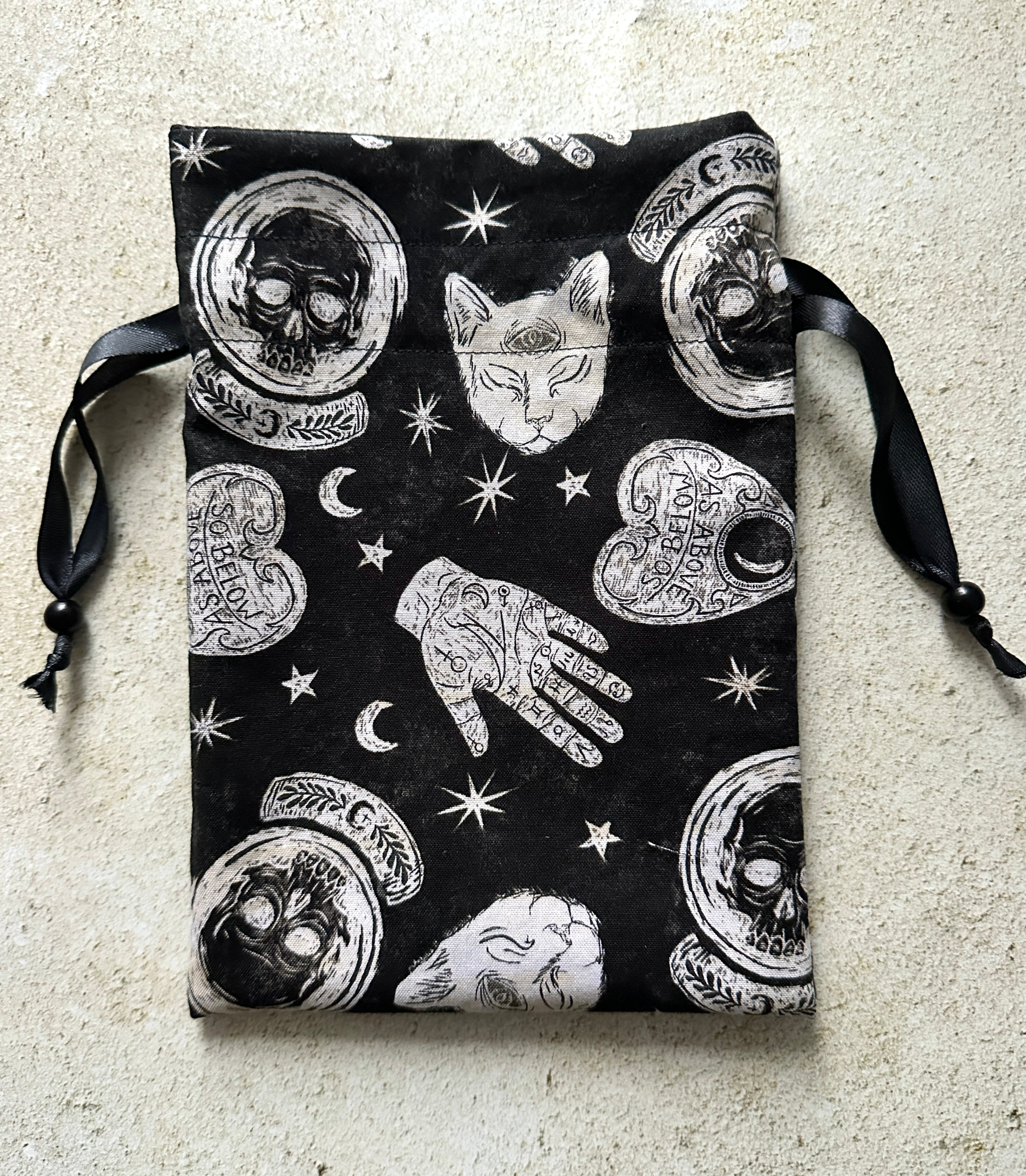 Witchy Tarot Card Bag, Ouija Drawstring Bag