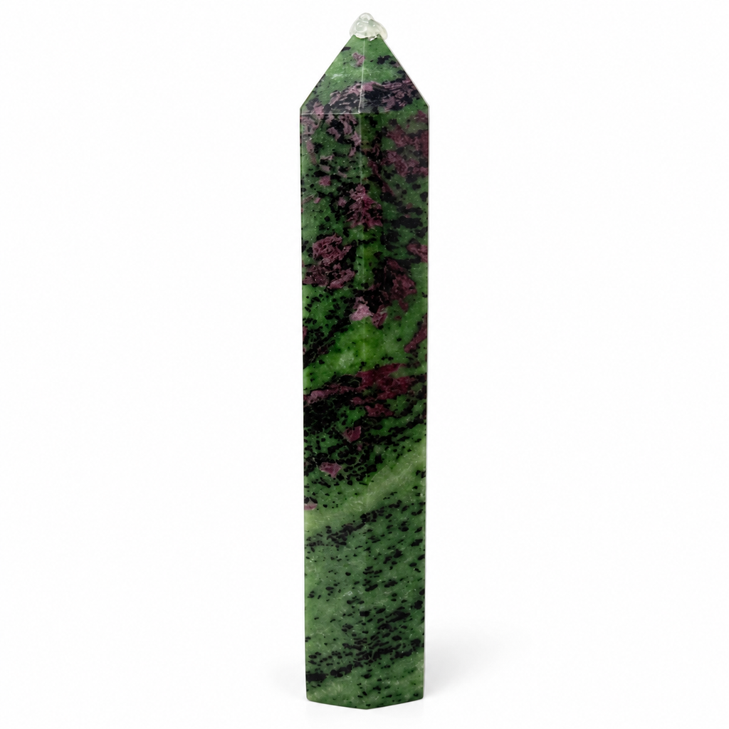 Ruby Zoisite Tower — 10" UV Reactive Anyolite Crystal Tower for Love & Vitality | Rocks & Fossils | Wiccan Center