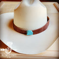**Brown Cognac or Black Leather Hat Band Only w/ Turquoise Slab 950x | Hat Band | Wiccan Center