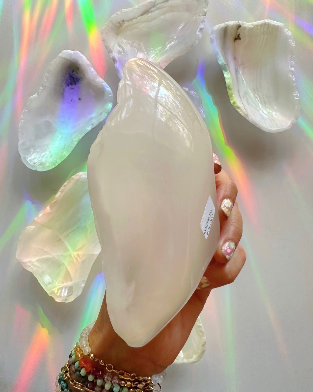 White Calcite Dish F