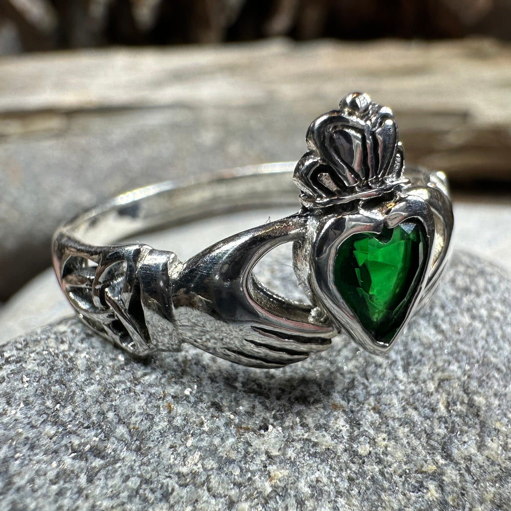 Irish Claddagh Trinity Knot Ring in Sterling Silver
