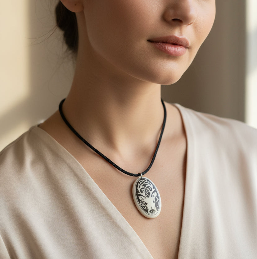 Highland Celtic Stag Necklace - Handmade in the U.S.A. | Pendant | Wiccan Center