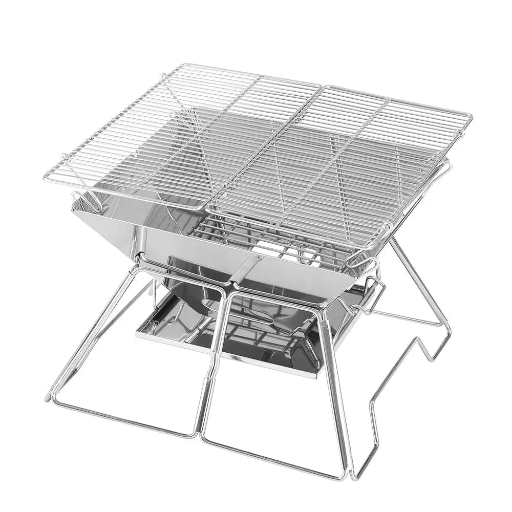 Grillz Camping Fire Pit BBQ 2-in-1 Grill Smoker Outdoor Portable | Tech Accessories | Wiccan Center