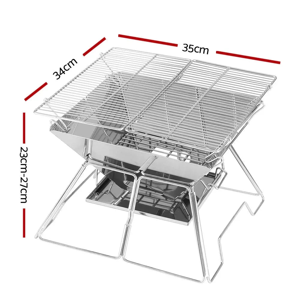 Grillz Camping Fire Pit BBQ 2-in-1 Grill Smoker Outdoor Portable | Tech Accessories | Wiccan Center