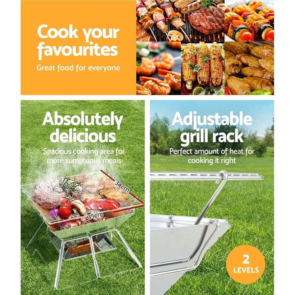 Grillz Camping Fire Pit BBQ 2-in-1 Grill Smoker Outdoor Portable | Tech Accessories | Wiccan Center