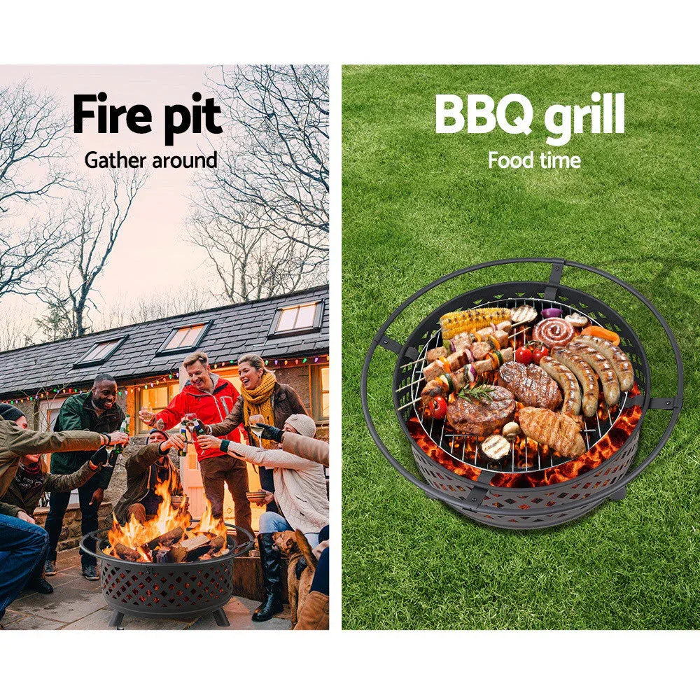 Fire Pit BBQ Grill Smoker Portable Outdoor Fireplace Patio Heater Pits | Tech Accessories | Wiccan Center