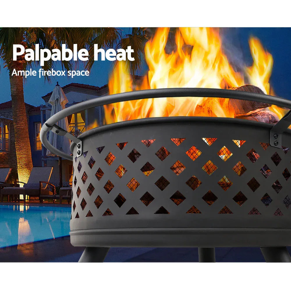 Fire Pit BBQ Grill Smoker Portable Outdoor Fireplace Patio Heater Pits | Tech Accessories | Wiccan Center