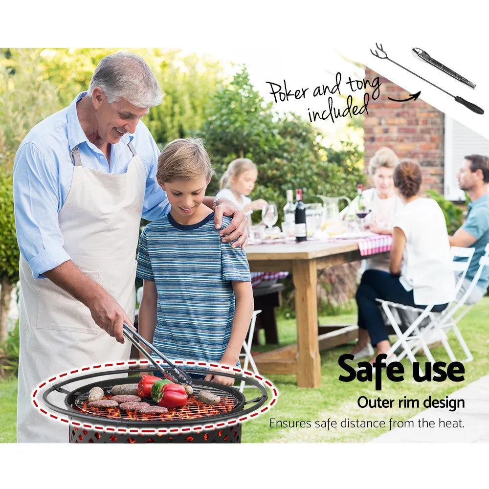 Fire Pit BBQ Grill Smoker Portable Outdoor Fireplace Patio Heater Pits | Tech Accessories | Wiccan Center