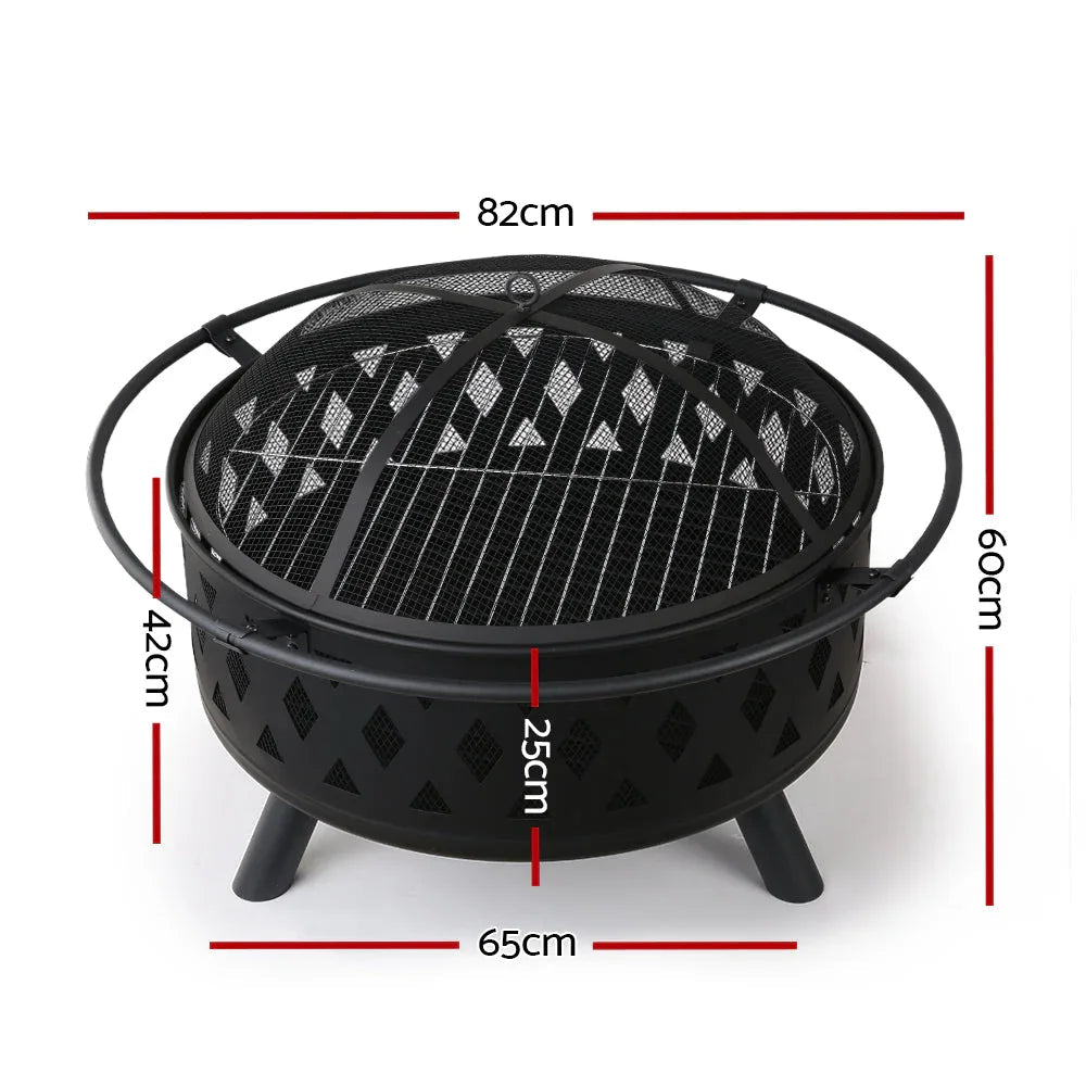 Fire Pit BBQ Charcoal Grill Ring Portable Outdoor Kitchen Fireplace | Tech Accessories | Wiccan Center