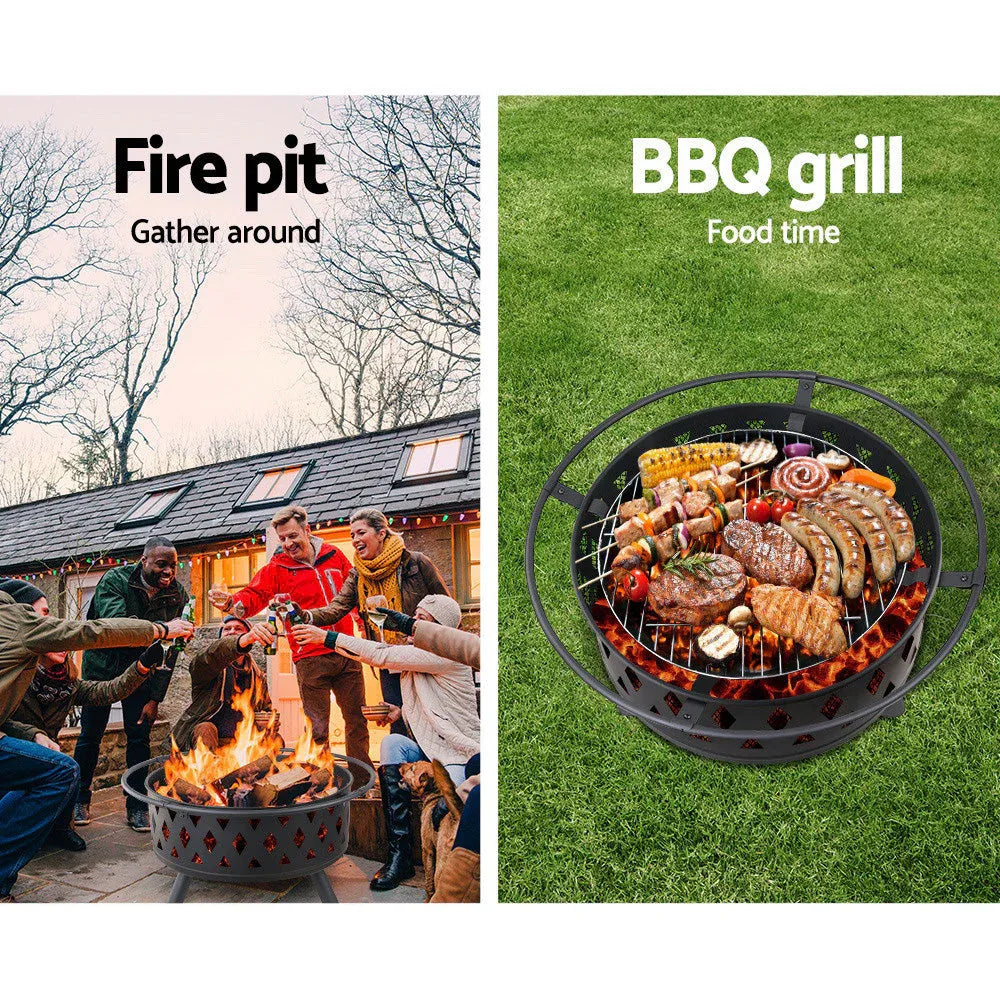 Fire Pit BBQ Charcoal Grill Ring Portable Outdoor Kitchen Fireplace | Tech Accessories | Wiccan Center