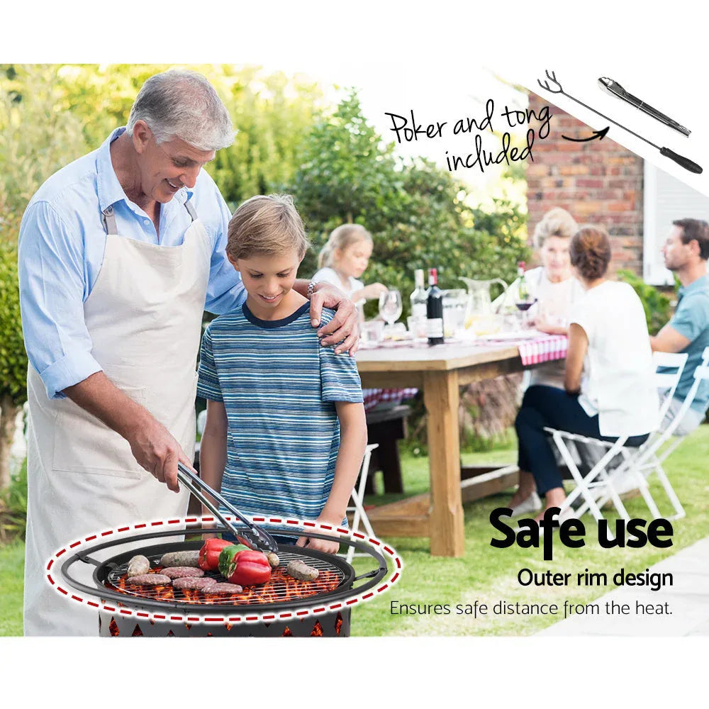 Fire Pit BBQ Charcoal Grill Ring Portable Outdoor Kitchen Fireplace | Tech Accessories | Wiccan Center