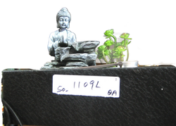Praying Buddha fountain with White sand and tealight - Model 1012L | HOME AND GARDEN | Wiccan Center