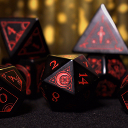 Fabled Mark Obsidian Stone Dice Set | Stone/Glass | Wiccan Center