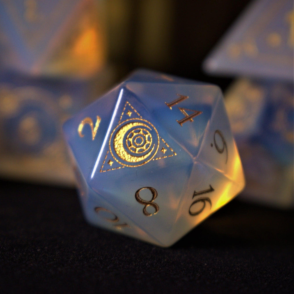 Fabled Mark Opalite Stone Dice Set | Stone/Glass | Wiccan Center