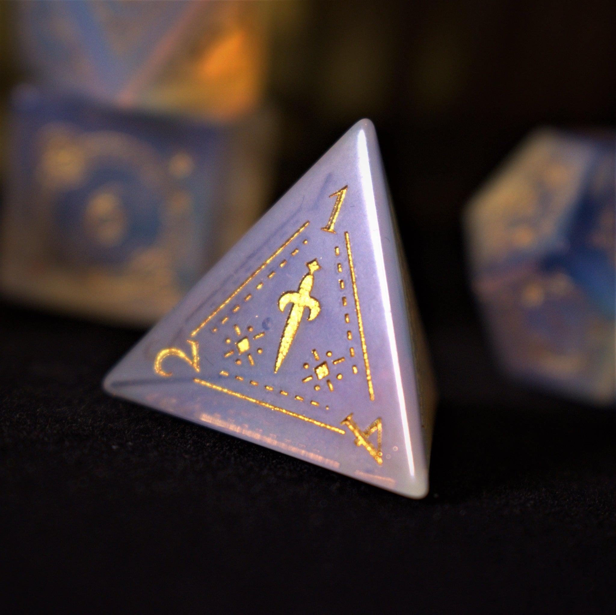 Fabled Mark Opalite Stone Dice Set | Stone/Glass | Wiccan Center