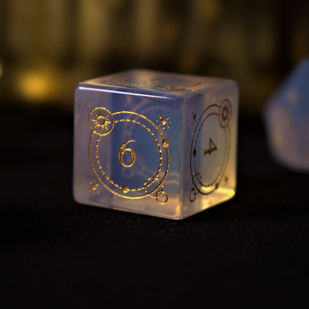 Fabled Mark Opalite Stone Dice Set | Stone/Glass | Wiccan Center
