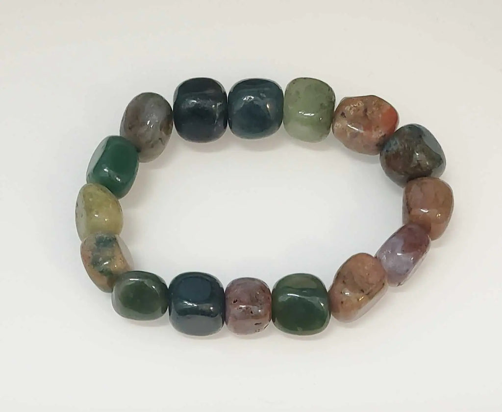 Fancy Jasper Natural Crystal Tumbled Gemstone Energy Stretch Bracelet | Bracelets | Wiccan Center