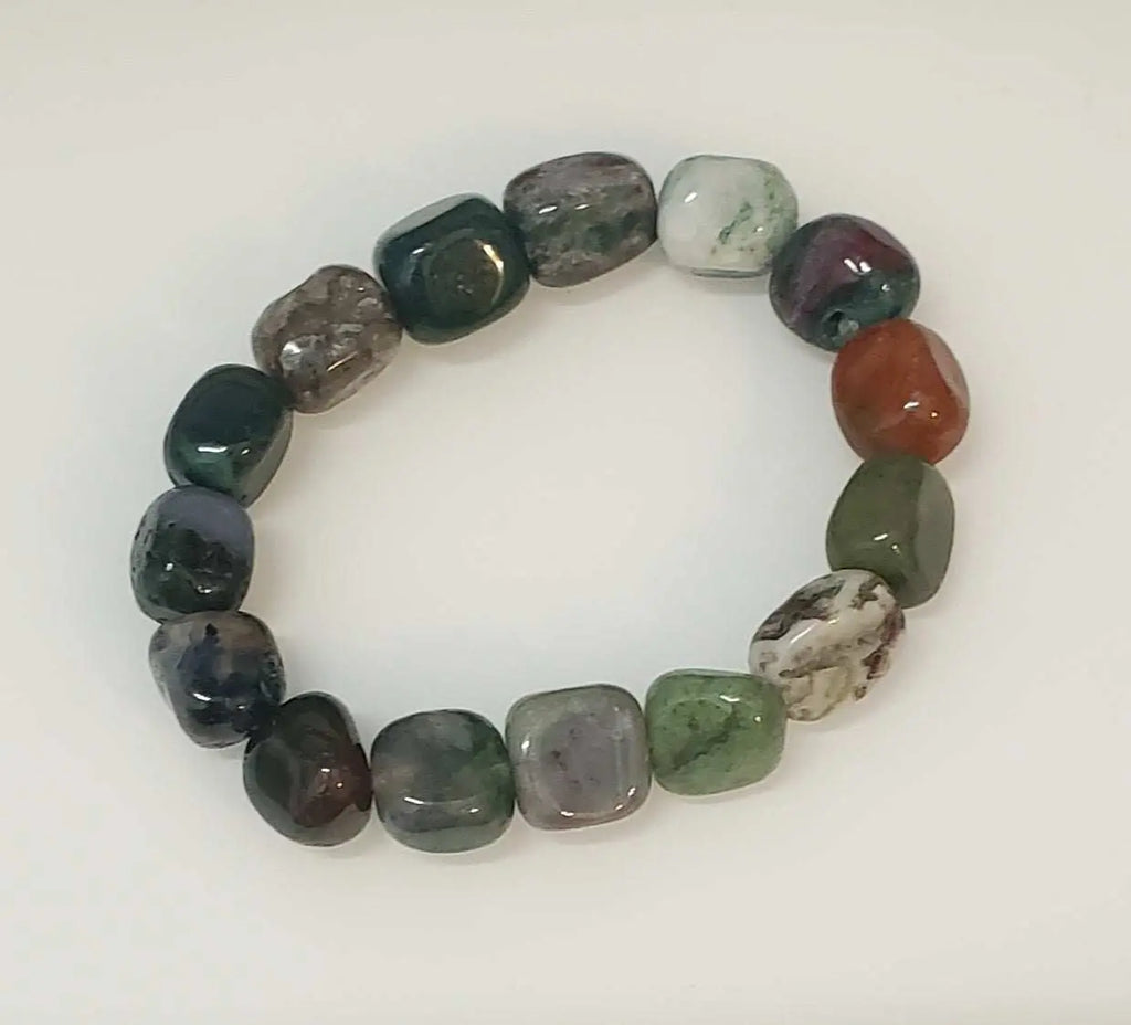 Fancy Jasper Natural Crystal Tumbled Gemstone Energy Stretch Bracelet | Bracelets | Wiccan Center