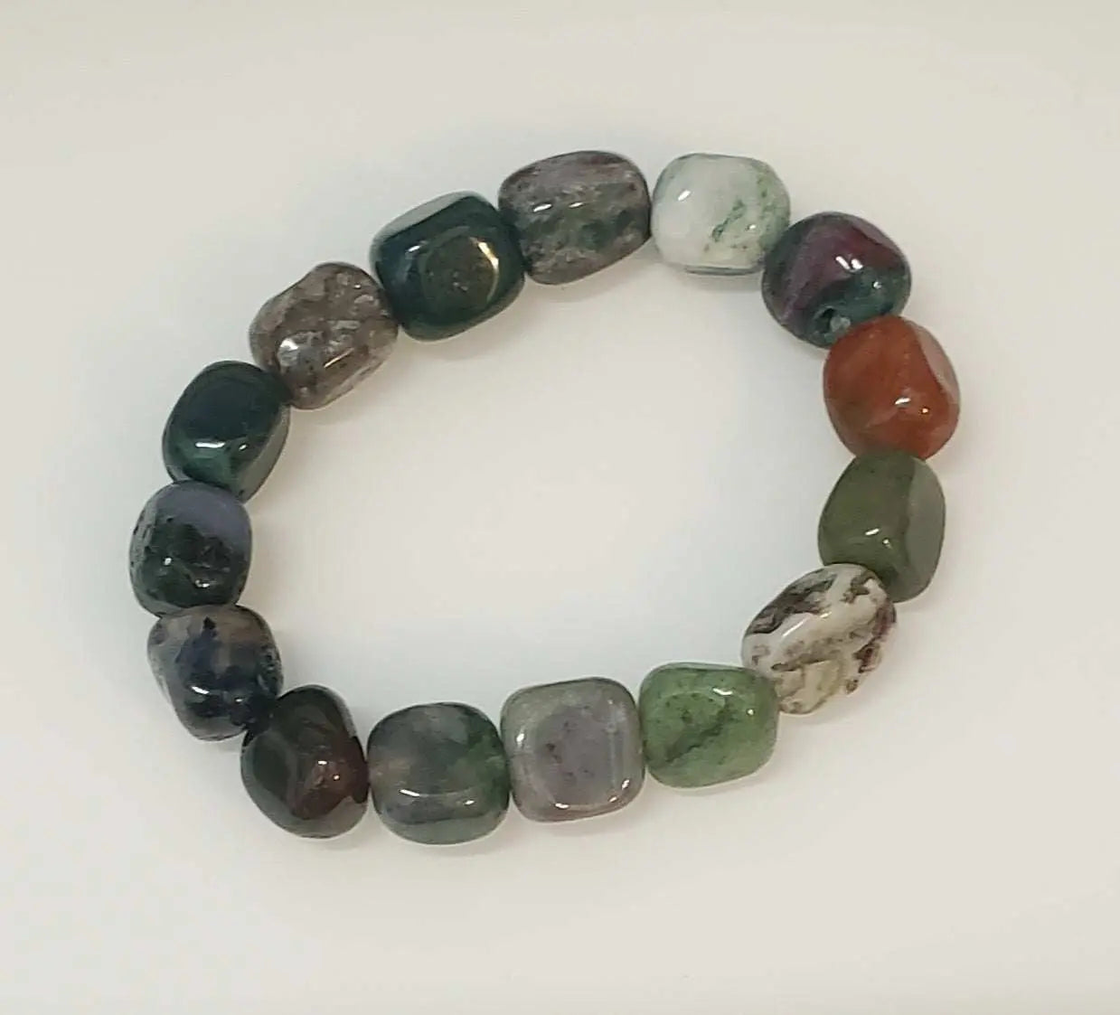 Fancy Jasper Natural Crystal Tumbled Gemstone Energy Stretch Bracelet | Bracelets | Wiccan Center