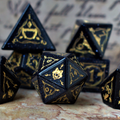 Fangs of Winter Blue Sandstone Stone Dice Set