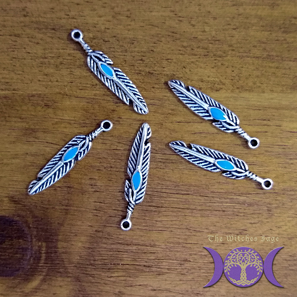 Feather with bead Charm | Charms | Wiccan Center