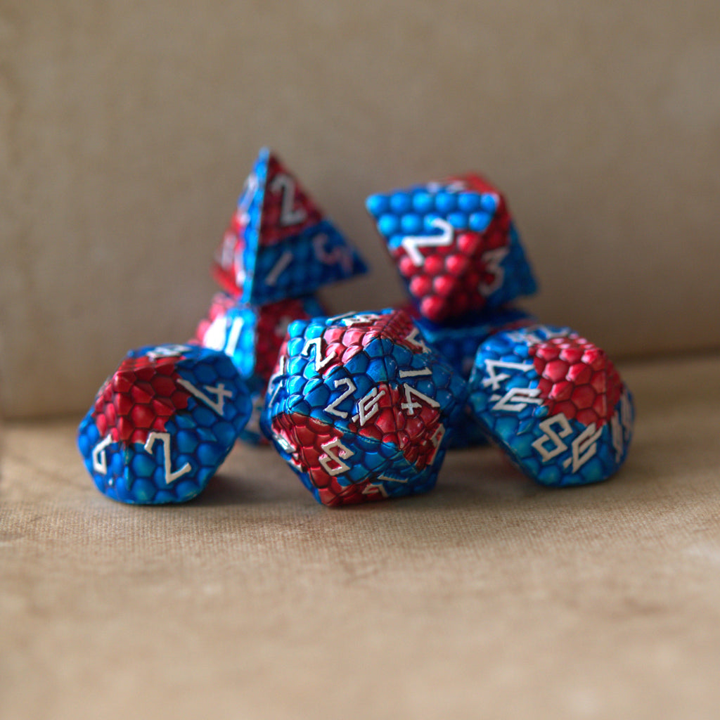 Fire and Ice Dragon's Egg Metal Dice Set | Metal | Wiccan Center