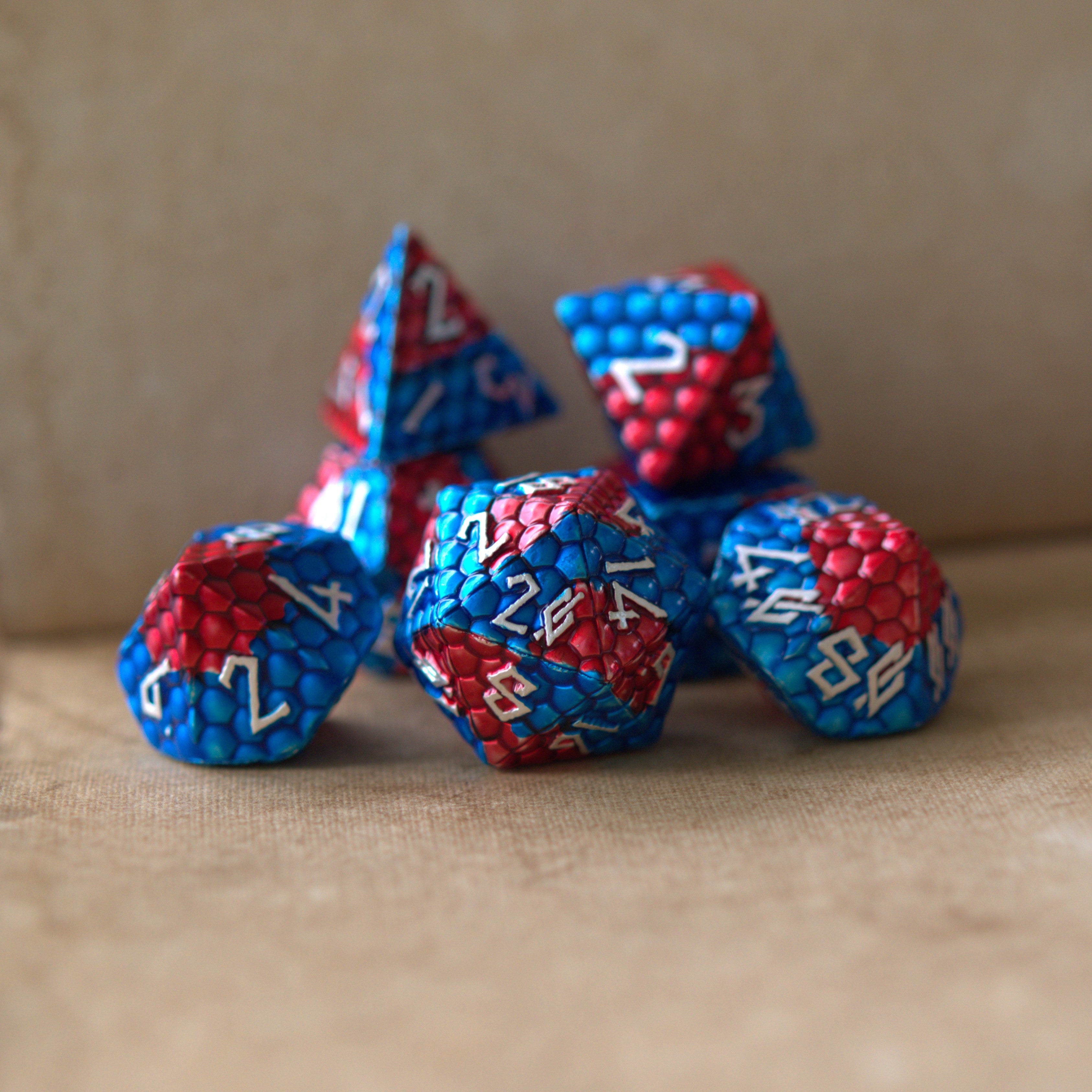 Fire and Ice Dragon's Egg Metal Dice Set | Metal | Wiccan Center