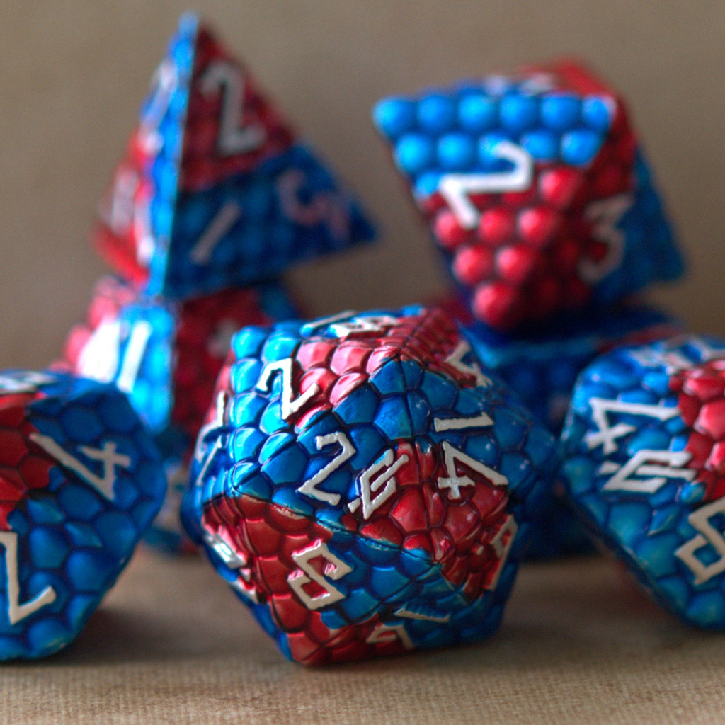 Fire and Ice Dragon's Egg Metal Dice Set | Metal | Wiccan Center
