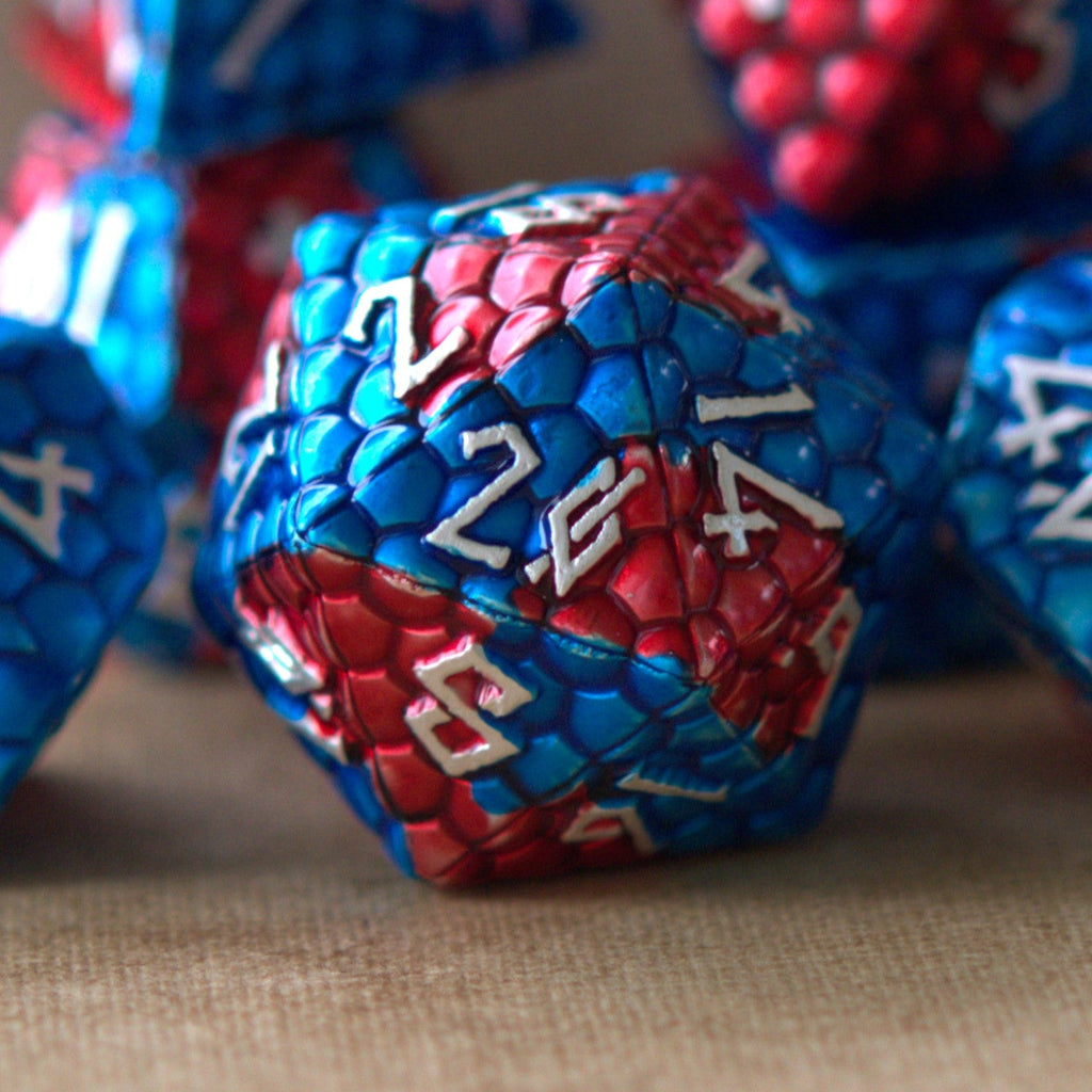 Fire and Ice Dragon's Egg Metal Dice Set | Metal | Wiccan Center