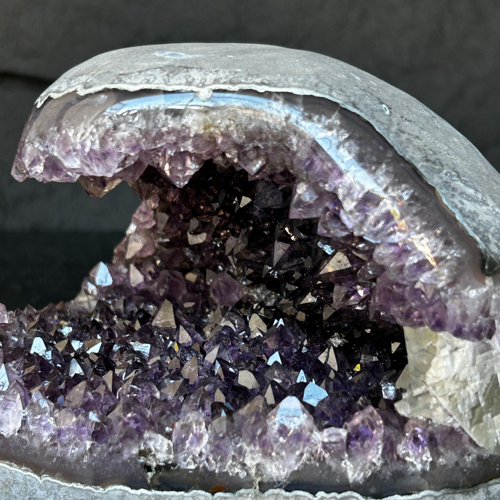 Flat Natural Amethyst Geode Centerpiece With Agate Layers | Centerpieces | Wiccan Center