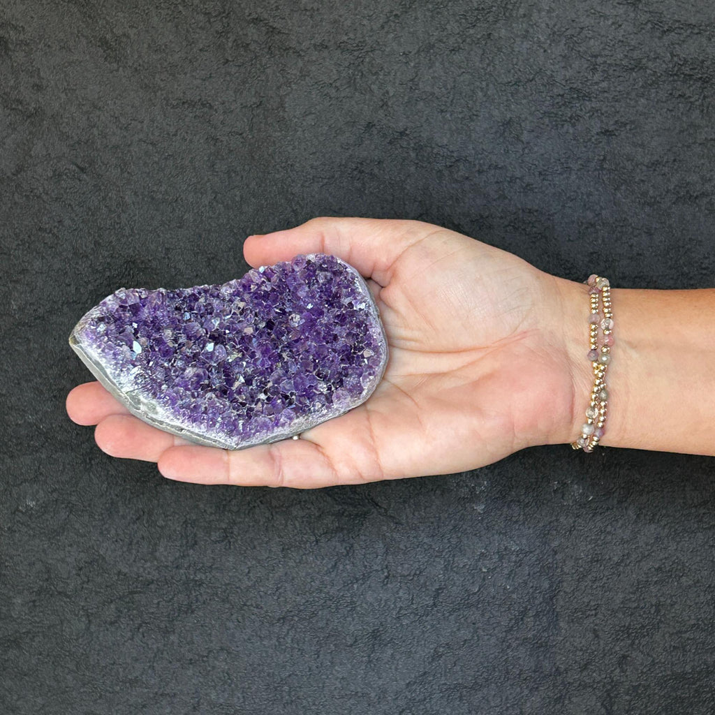 Flat amethyst raw purple crystal cluster | Amethyst Geodes | Wiccan Center