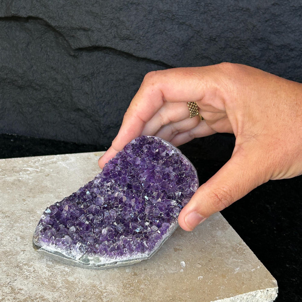 Flat amethyst raw purple crystal cluster | Amethyst Geodes | Wiccan Center