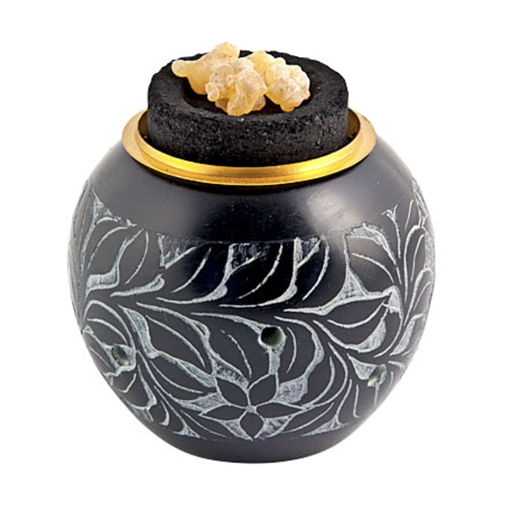 Floral Carved Screen Charcoal Burner | Incense Burner | Wiccan Center
