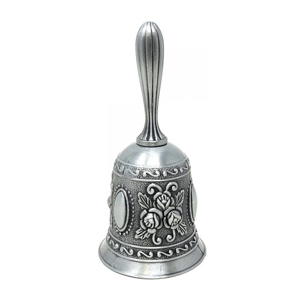 Floral Design Altar Bell - Charcoal Grey 4.5" | Altar Bell | Wiccan Center