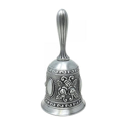 Floral Design Altar Bell - Charcoal Grey 4.5" | Altar Bell | Wiccan Center