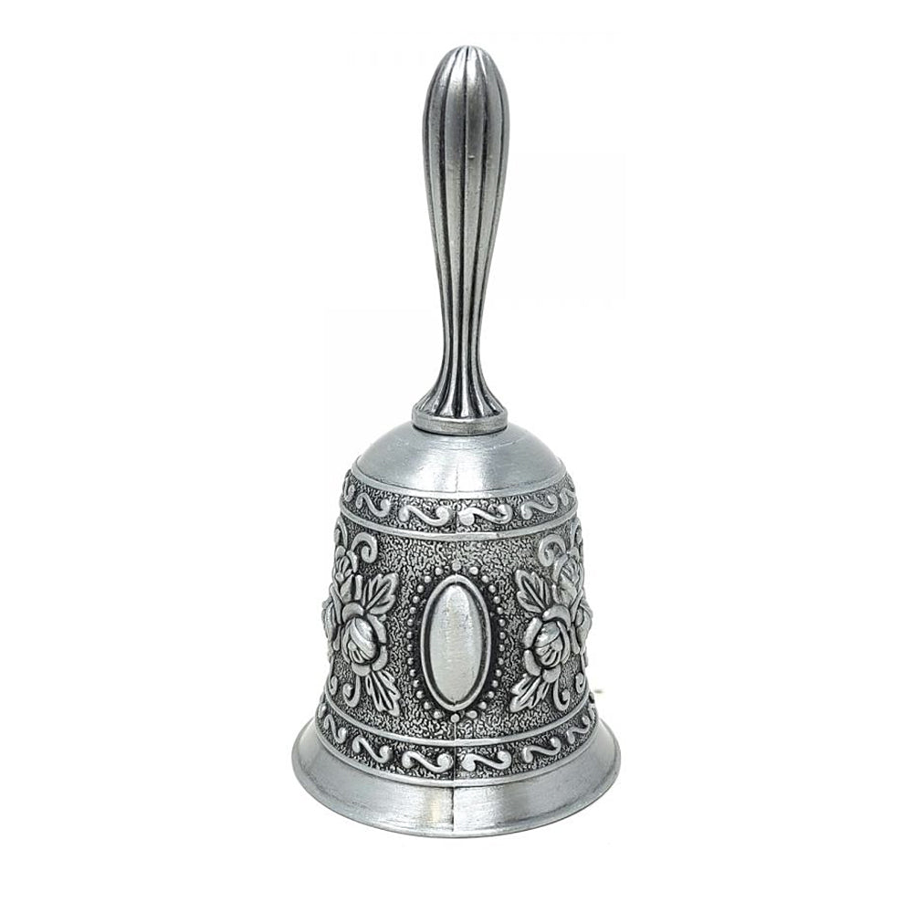Floral Design Altar Bell - Charcoal Grey 4.5" | Altar Bell | Wiccan Center