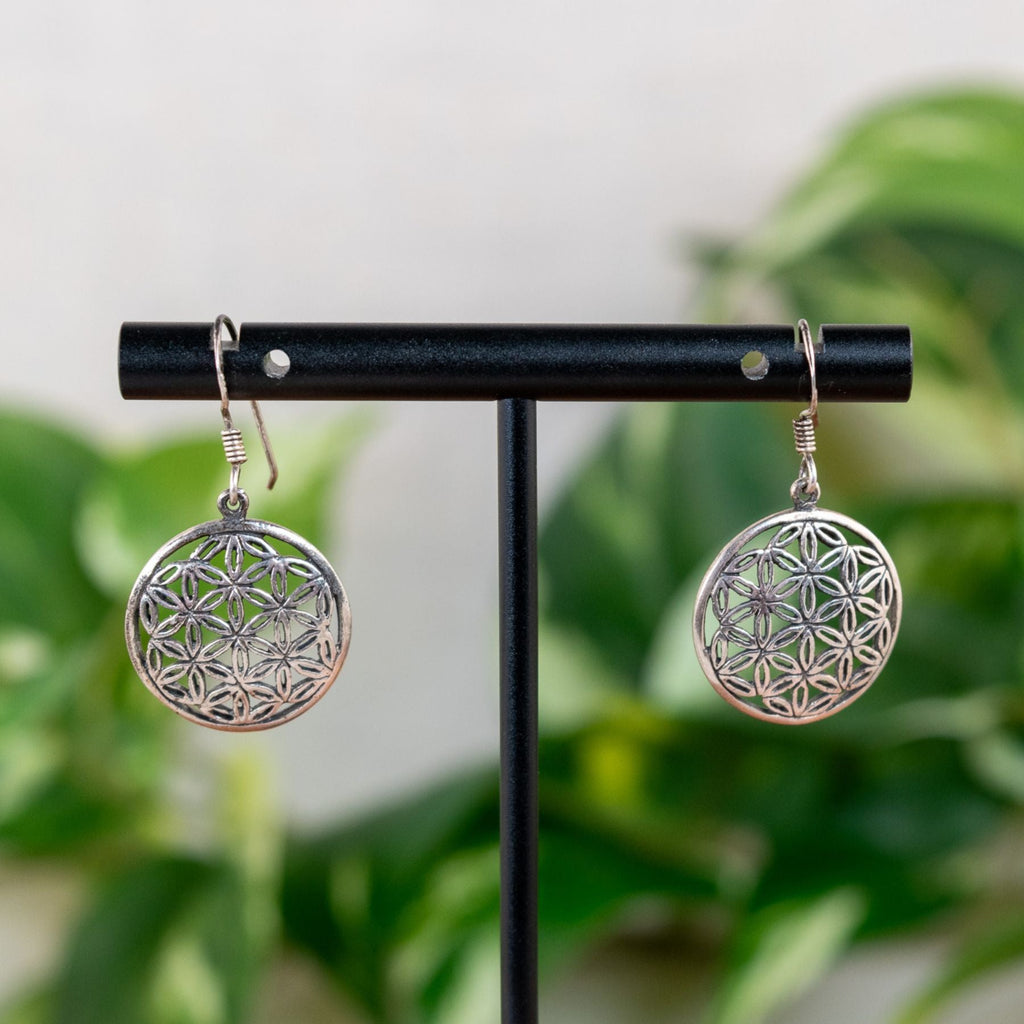 Flower of Life Sterling Silver Earrings | | Wiccan Center