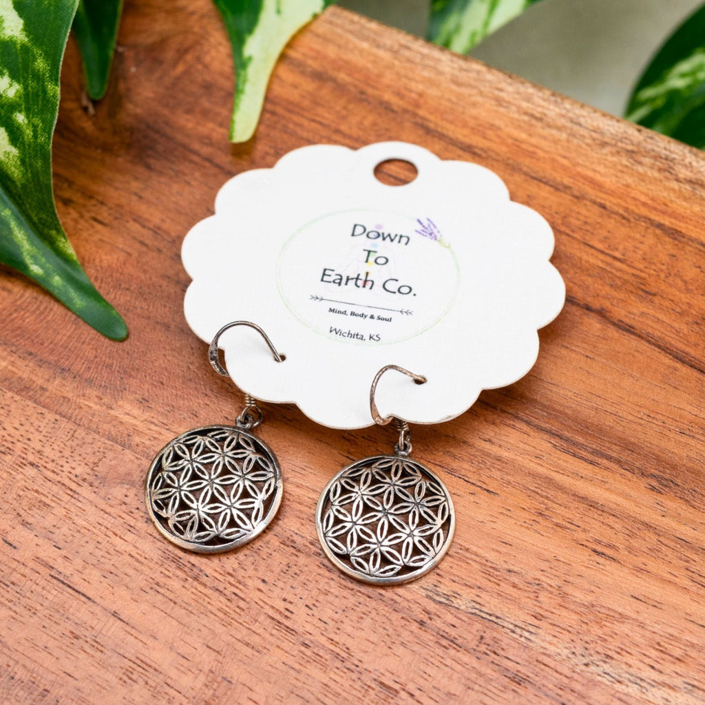 Flower of Life Sterling Silver Earrings | | Wiccan Center