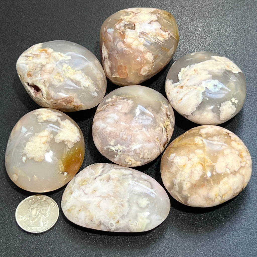 Flower Agate Crystal Palm Stone Carving | Home & Living > Spirituality & Religion > Prayer Beads & Charms > Metaphysical Crystals | Wiccan Center