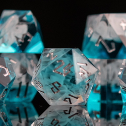 Fog Cloud Sharp-Edged Resin Dice Set | Resin | Wiccan Center