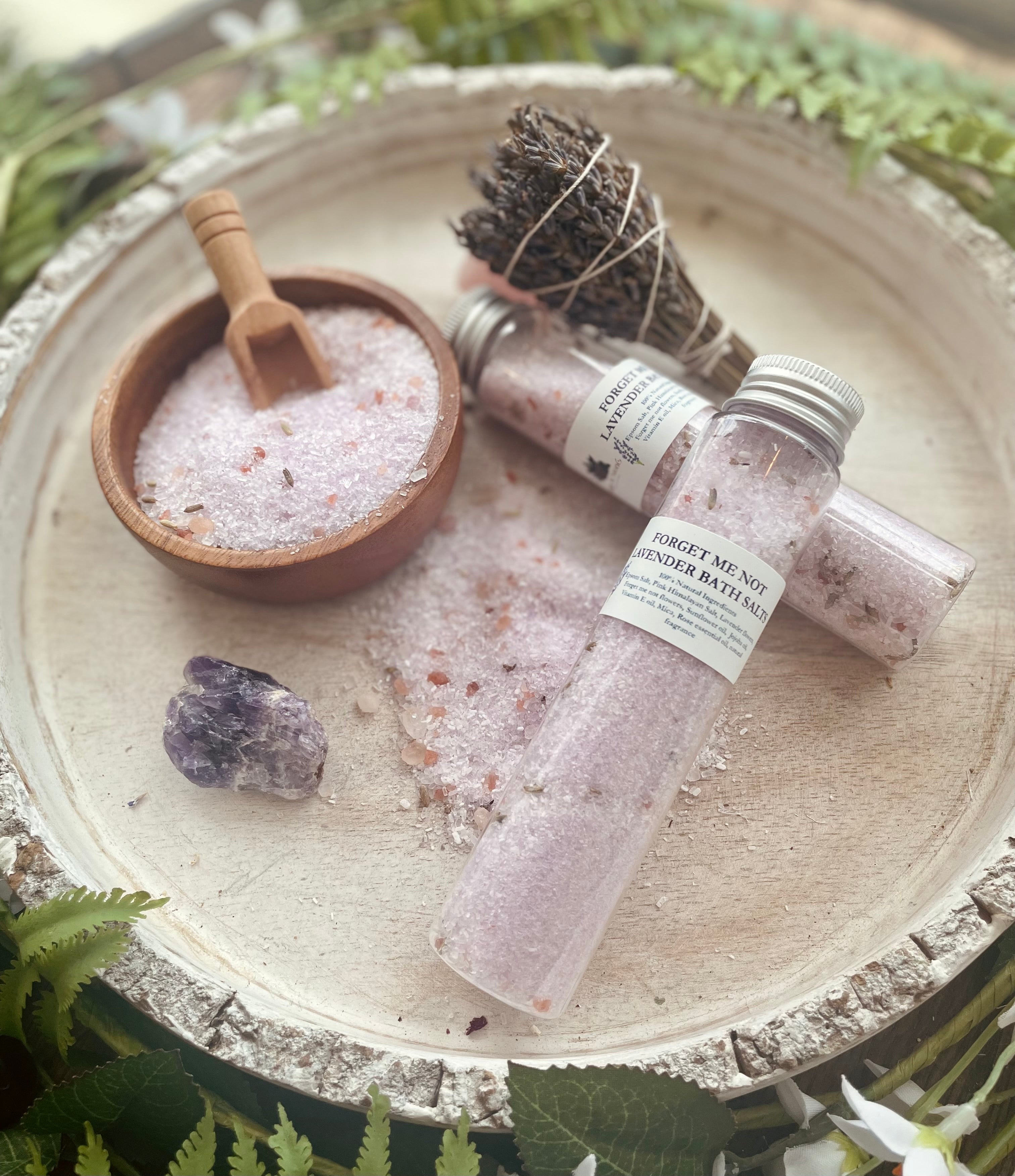 Forget Me Not Lavender Bath Salt Tubes | Body Care & Wellness | Wiccan Center