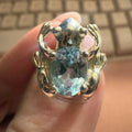Frog Guardian Blue Topaz Ring in Sterling Silver (Size 5) | Rings | Wiccan Center