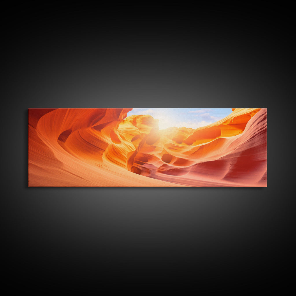 Beautiful Photographic Panoramic of Antelope Canyon Arizona, Sunset Photography, Framed Canvas Print, Landscape Photography, Landmark Art | | Wiccan Center