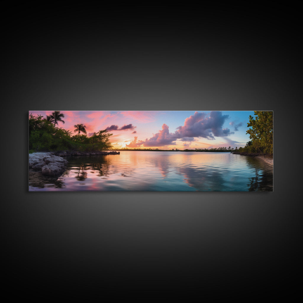 Photographic Panoramic of Biscayne Florida National Park, Sunset Photography, National Park Art, Framed Canvas Print, Landscape Photography | | Wiccan Center