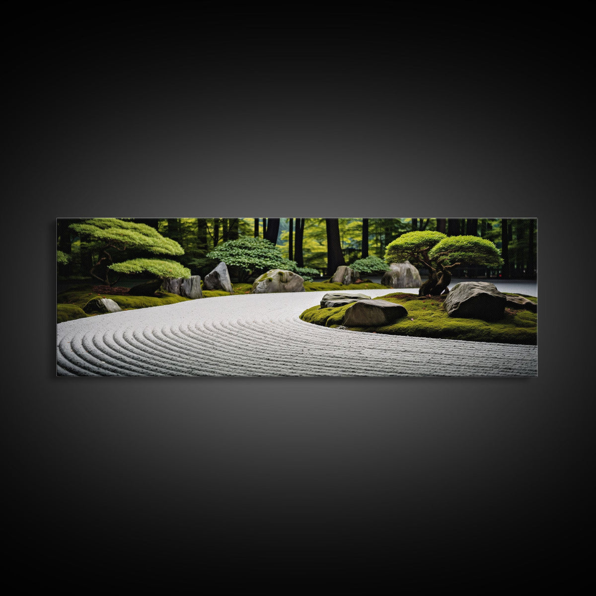Zen Garden Art, Framed Canvas Print, Meditation Center Wall Decor, Lobby Art, Entryway Decor, Calming Meditation Art | | Wiccan Center