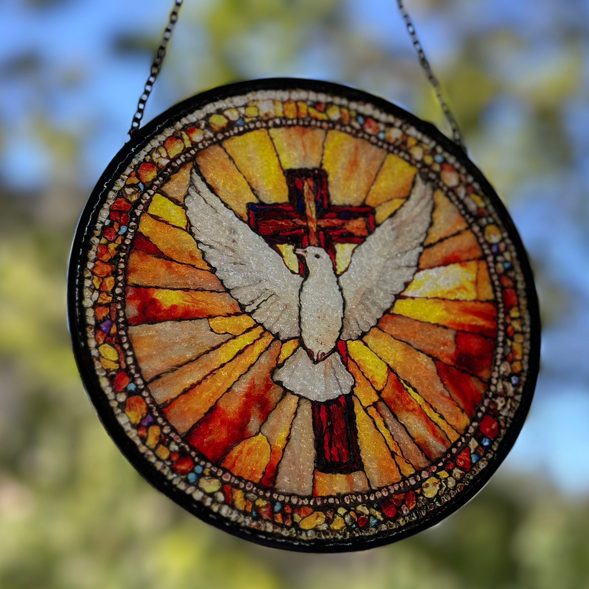 Peace Dove & Cross Suncatcher | Gifts | Wiccan Center